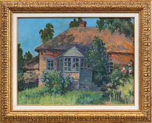 Каплун Адриан Владимирович (1887-1974). 
На даче летом. 1960-е.
