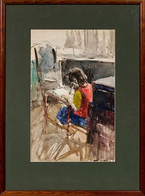 Рудаков Михаил Захарьевич (1914-1985). 
Рисующая девочка. 1955.