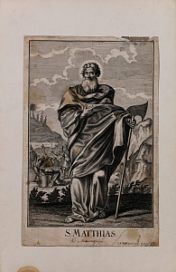 Иоганн Андреас Пфеффель младший (Pfeffel Johann Andreas the Younger) (1715-1768).
Святой Апостол Матфей. Середина XVIII века.