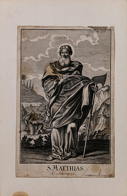 Иоганн Андреас Пфеффель младший (Pfeffel Johann Andreas the Younger) (1715-1768).
Святой Апостол Матфей. Середина XVIII века.