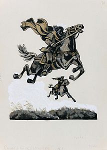 Усачев Николай Васильевич (р.1934). Иллюстрация к книге "Храбрые Русичи". Слово о полку Игореве. 1980-е.