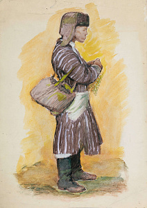 Незнайкин Иван Петрович (1916-1998). 
Мальчик с виноградом. 1960-е - 1970-е.