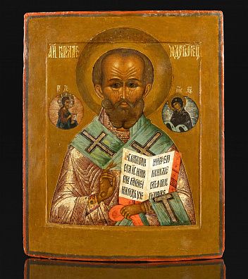 Икона "Святитель Николай Чудотворец". Вторая половина XIX века. Мстёра.