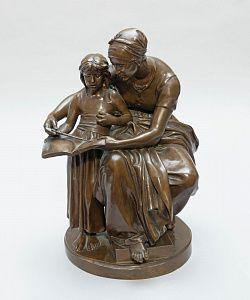 Скульптура "Урок чтения". Франция, автор модели - Ф. Барбедьен, конец XIX века.