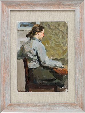 Басов Бениамин Матвеевич (1913-2001).
Женщина в интерьере. 1955.