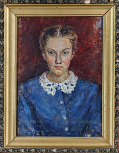 Модоров Фёдор Александрович (1890-1967). (?).Портрет девушки. 1940-е - 1950-е.