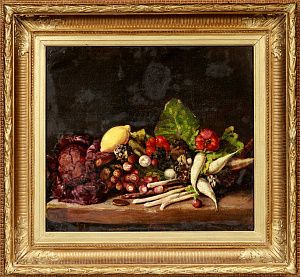 Неизвестный художник. Россия (?). 
Натюрморт с овощами. Конец XIX века.