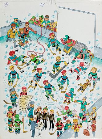 Шабельник Евгений Семёнович (1941-2000).Хоккейный матч. 1970-е.