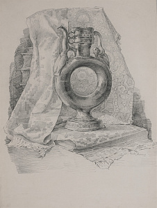 Калашников Анатолий Иванович (1930-2005).
Натюрморт с кувшином. 1950.