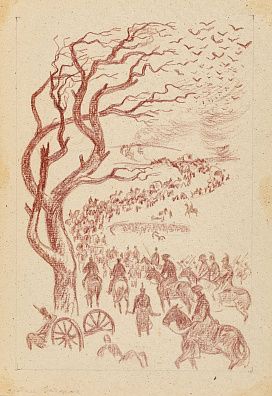 Усачев Николай Васильевич (р.1934). Иллюстрация к сборнику "Свободной музы приношенье". По стихотворению В.Скотта "Поле Ватерлоо". 1987.