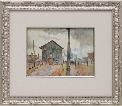 Пинкисевич Пётр Наумович (1925-2004). У вокзала. 1940-е.