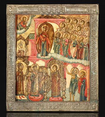 Икона "Покров Пресвятой Богородицы". Последняя треть XVIII века. Русский Север. Поморье (?).