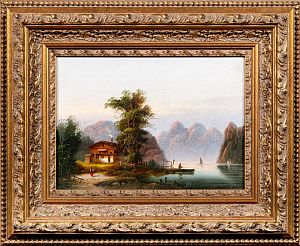 Неизвестный художник. Западная Европа.
Пейзаж с горным озером. Вторая половина XIX века.