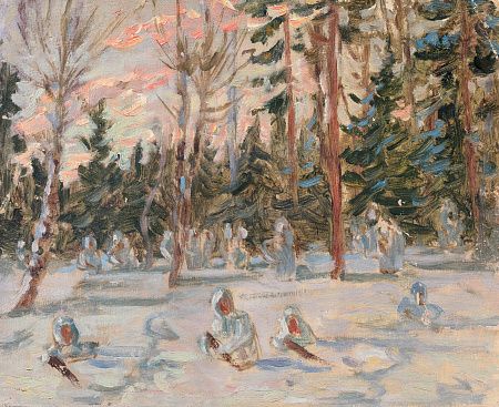 Жаба Альфонс Константинович (1848-1942). Зима. В окопах. 1939.