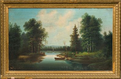 Неизвестный художник. Россия. 
Лесное озеро. Конец XIX века.