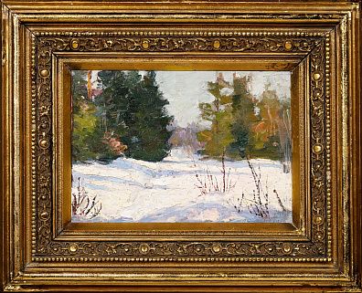 Неизвестный художник. Россия. 
Зимний пейзаж. 1940-е.