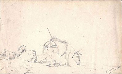 Неизвестный художник. Западная Европа. 
Привал. 1859.