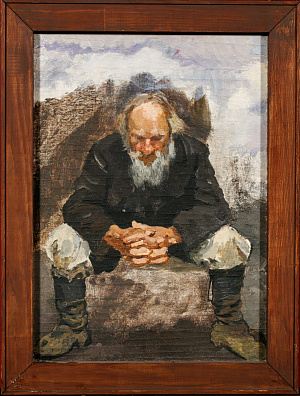 Иогансон Борис Владимирович (1893-1973). Старик. Этюд к картине "Узловая железнодорожная станция в 1919 году". 1928.