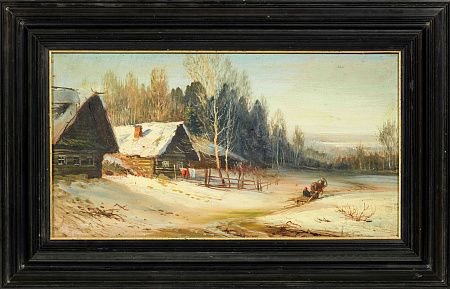 Козлов Юрий Николаевич (Середина XIX - начало ХХ века). Зимний пейзаж. Конец XIX - начало ХХ века.