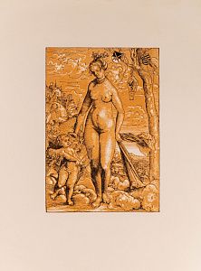 Венера и Купидон. Лист из альбома "Лукас Кранах Старший. Гравюры и ксилографии". 1972.