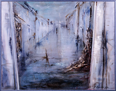 Попенко Людмила Борисовна (р. 1955). Пейзаж, залитый водой. 1990.