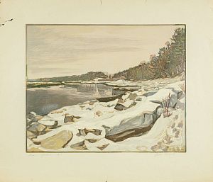 Соколов Илья Алексеевич (1890-1968). Река сбросила лед. Середина 1940-х.