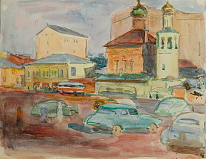 Эйгес Ольга Вячеславовна (1910-1996).
На площади Ногина. 1960-е.
