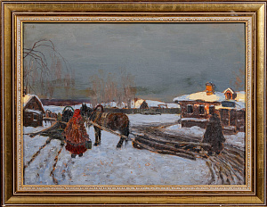 Аралов Владимир Николаевич (1893-1972).
Зима в деревне. Первая треть ХХ века.