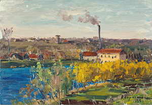 Борисенков Василий Павлович (р.1924). Осенью в деревне. 1955.