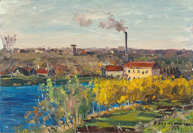 Борисенков Василий Павлович (р.1924). Осенью в деревне. 1955.
