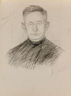 Фейгин Моисей Израилевич (1914-2003). 
Двусторонняя работа. Мужской портрет. Женский портрет. 1939.