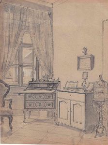 Неизвестный художник. Россия. Интерьер усадьбы. Середина - вторая половина XIX века.