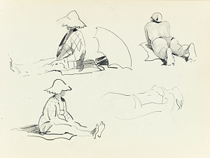 Вишняков Олег Николаевич (1935-2012). Зарисовки с пляжа. 1960-е.