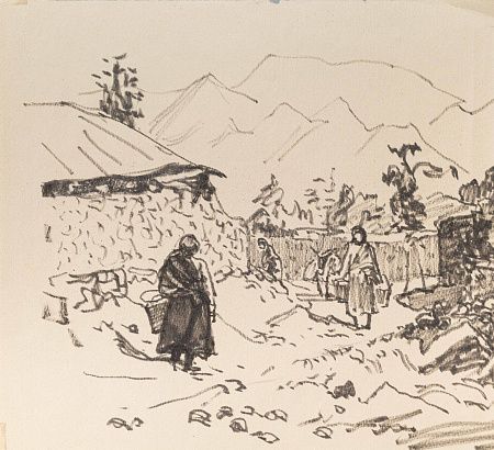 Бассинова Ирина Николаевна (1915-1982). Армения. Деревенская улица. 1967.