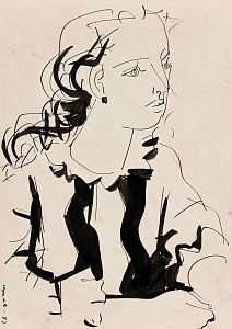 Сухов Анатолий Михайлович (р. 1938).(?). Портрет девушки. 1987.