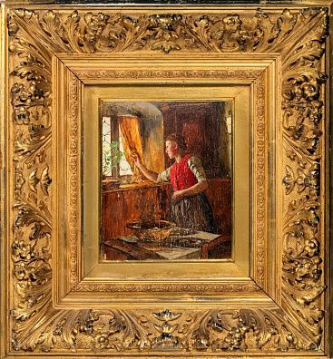 Неизвестный художник. Западная Европа. Девушка у окна. 1893.