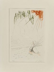 Сальвадор Дали (Salvador Dali) (1904-1989). "Битва с Морхультом" из серии "Тристан и Изольда". 1970.