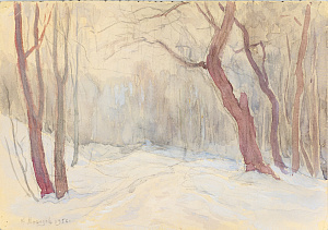 Морозов Константин Феофанович (1894-1990). (?).Зимний пейзаж. 1956.