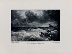 Айвазовский Иван Константинович (1817-1900). 
Гроза на море. Из альбома "Главные течения русской живописи XIX века" под редакцией П.Н. Ге. Начало ХХ века.