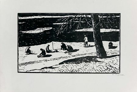 Загрядский Геннадий Тимофеевич (1923-2008). 
Зимняя рыбалка. 1972.