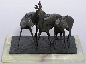 Скульптура «Группа оленей». Европа. По модели скульптора Бруно Заха. 1920-е - 1940-е.