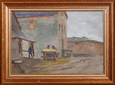 Таптун. 
Пейзаж с телегой. 1960-е.