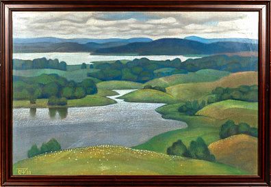 Смирнов-Русецкий Борис Алексеевич (1905-1993). Озера и холмы. Себеж. Из цикла "Псковская земля". 1988.