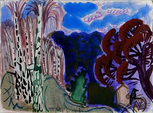 Маврина Татьяна Алексеевна (1900-1996). Лес в сумерках. 1984.
