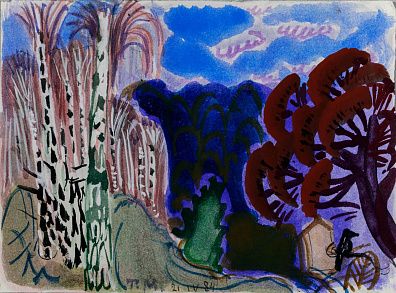 Маврина Татьяна Алексеевна (1900-1996). Лес в сумерках. 1984.