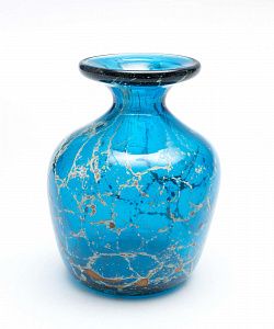 Ваза цветного стекла с травлеными нитями. Мальта, фирма Mdina, 1970-е годы.