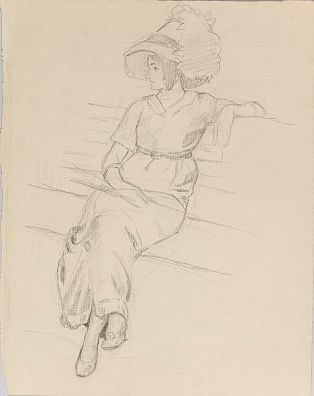 Рерберг Федор Иванович (1865-1938). (?).Портрет девушки в шляпе. 1910-е.