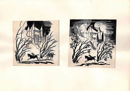 Кафенгауз Тамара Андреевна (1893-1969). У замка. Два эскиза книжной иллюстрации. 1920-е - 1930-е.