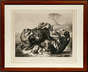 Альберт Генри Пейн (Albert Henry Payne) (1812-1902).Охота на кабана. С живописного оригинала Дж.Якобсена. Конец XIX века.