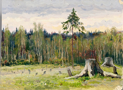 Морозов Константин Феофанович (1894-1990). 
На опушке леса. 1970-е - 1980-е.
